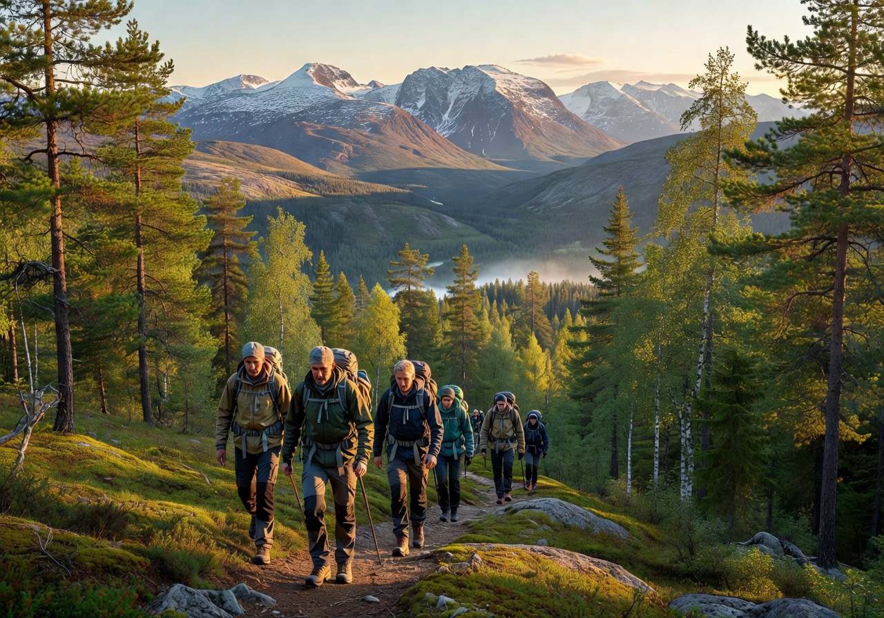 Finnish wilderness adventure experience with stunning mountain and forest landscape views